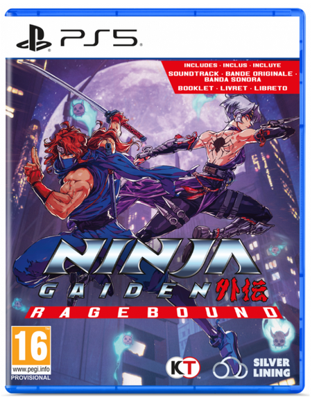 PS5 game cover for 'Ninja Gaiden: Rage Bound' featuring two characters in action.
